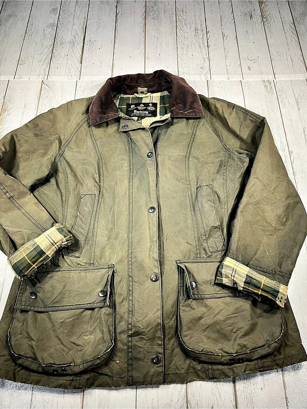 Barbour Bedale Waxed Cotton Jacket Green US 8
